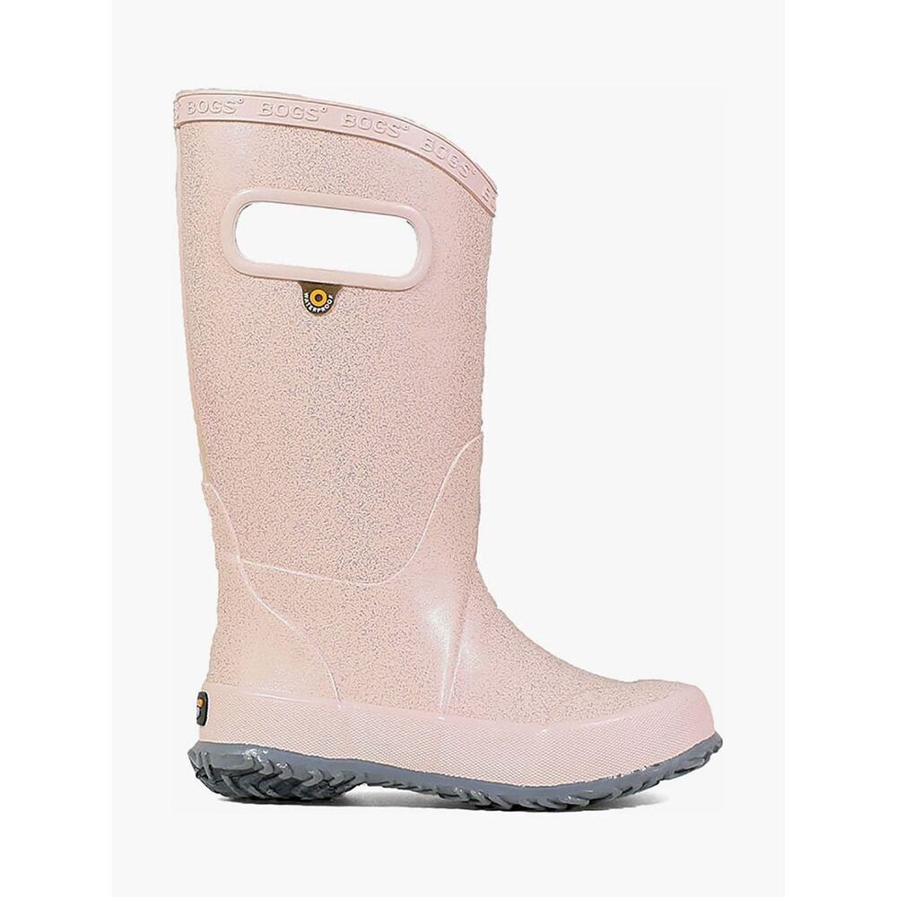 Bogs Girls Rainboot Glitter Kids' Rain Boots Rose Gold Size Youth 6 Waterproof
